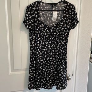 Black and white floral dress